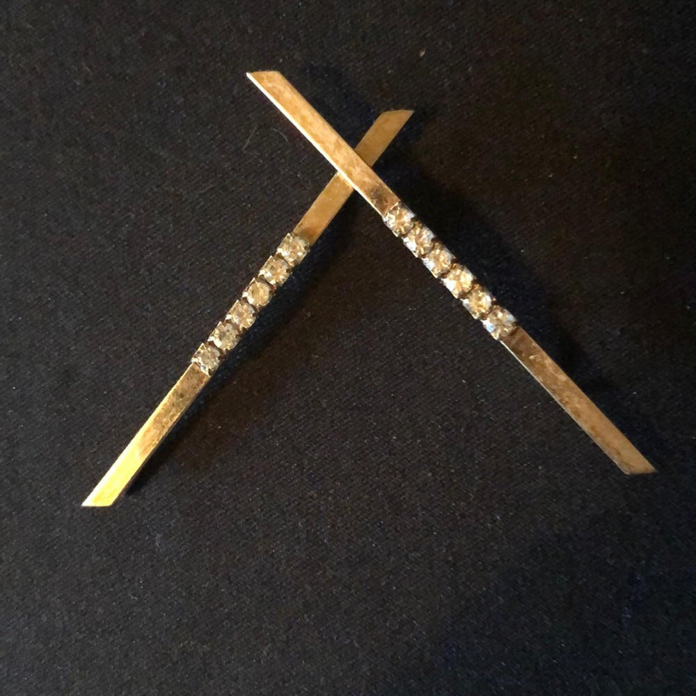 Gold Color Bobbi Pins  with sparkly stones